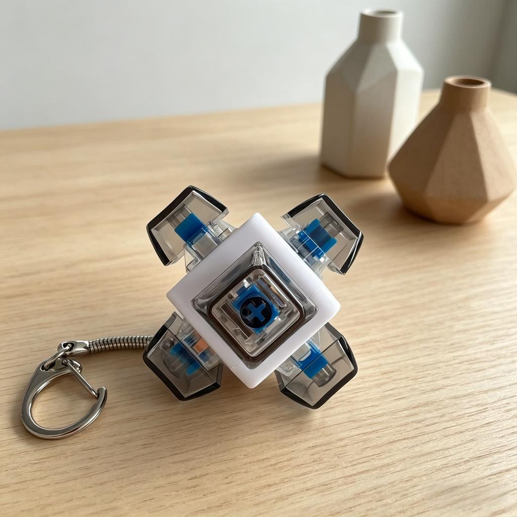 1Pc Fidget Toy Planet Keyboard 6 Sided Keyboard Keychain Adult Creative Sensory Toy For Stress Relief Keyboard Finger Games Toys
