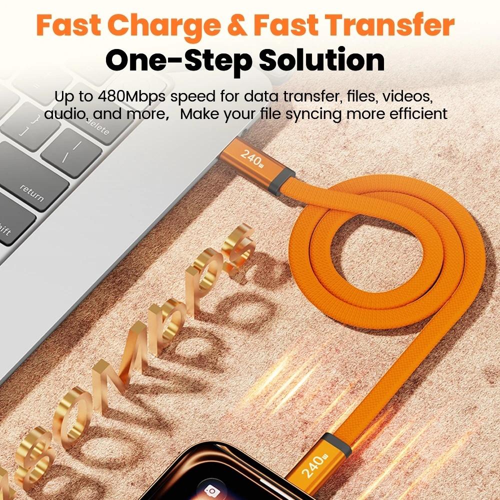 240W Magnetisches Typ-C zu Typ-C Schnellladekabel Hochgeschwindigkeits-Datenkabel Universelle Ladeleitung für Samsung iPhone 17 16 Xiaomi