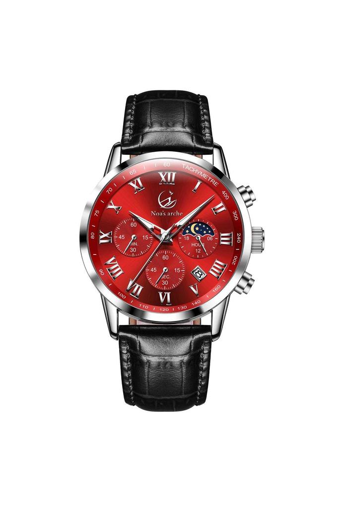 Noa's arche Men's Business Quartz Watch with Stainless Steel, Easy-to-Read Dial, Luminous Dial, Waterproof, Perfect as a Gift or Commemorative Gift