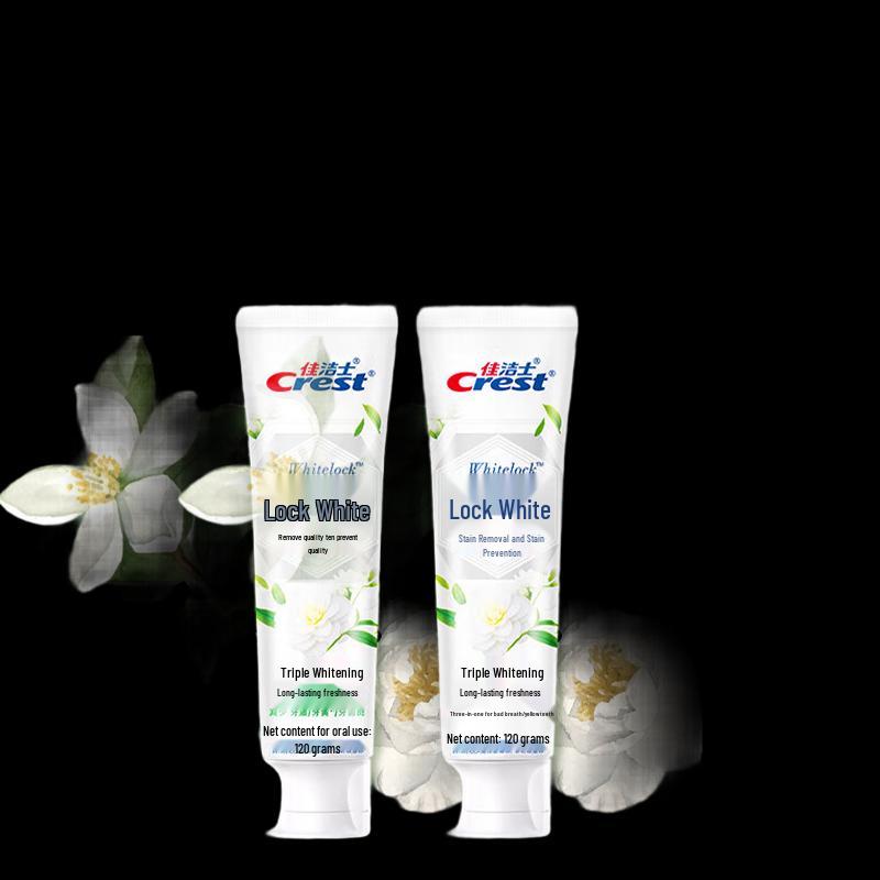

Crest Dual-Color Lock Whitening Toothpaste, Jasmine Camellia