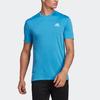 Men's Adidas Alphabet Logo Printing Round Neck Short Sleeve Blue T-Shirt HR5257