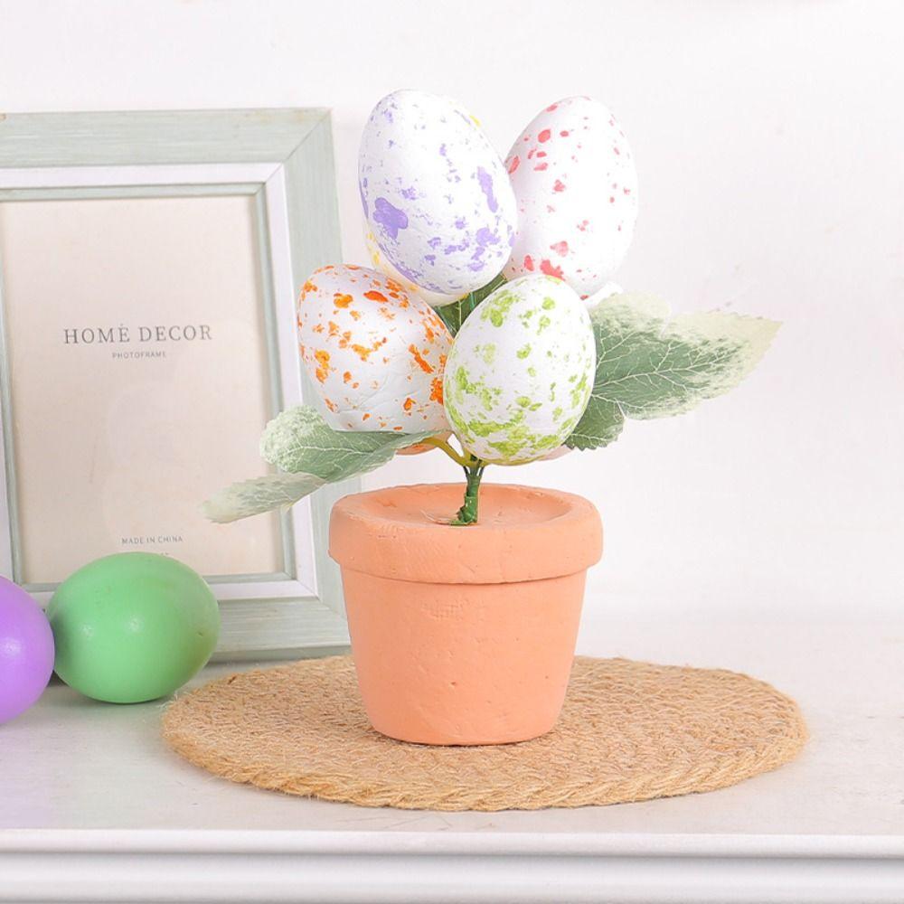 Easter Day Easter Tabletop Ornament Foam Egg Easter Desktop Ornaments  Home Decoration