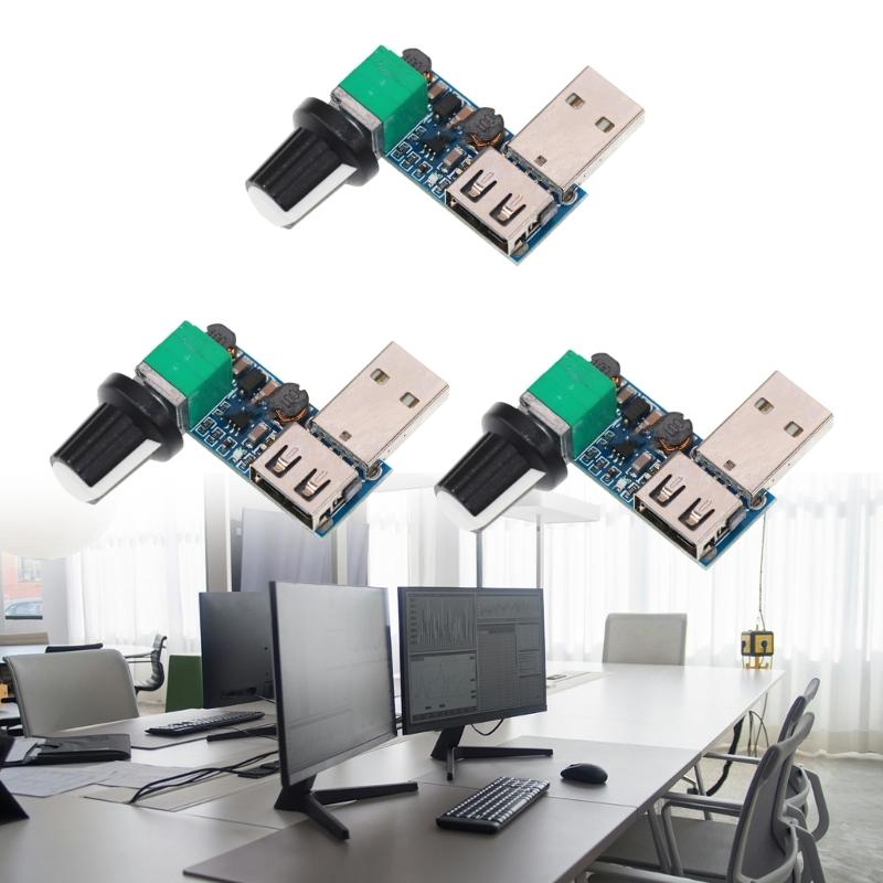 USB Lüfterdrehzahlregler Drehzahlregler DC4-12V Geräuschreduzierung Mehrstufige Einstellung Regler