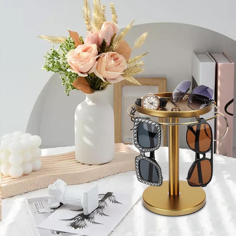 Rotating Sunglass Organizer Eye Glass Display Stand 360 Degree Rotation With Tray Jewelry Storage Organizer Detachable Home