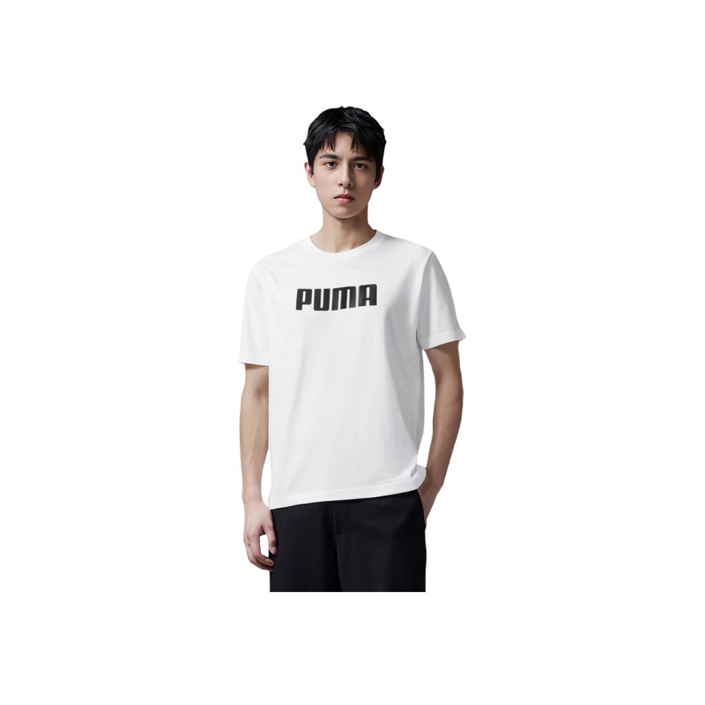 Puma Comfortable Solid Color Logo Print Short Sleeve T-Shirt Men tops White 690237-02