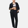 Li Ning Fitness Series Solid Color Thickened Elastic Waist Straight Leg Sports Pants Women Bottoms Black AKLT776-1
