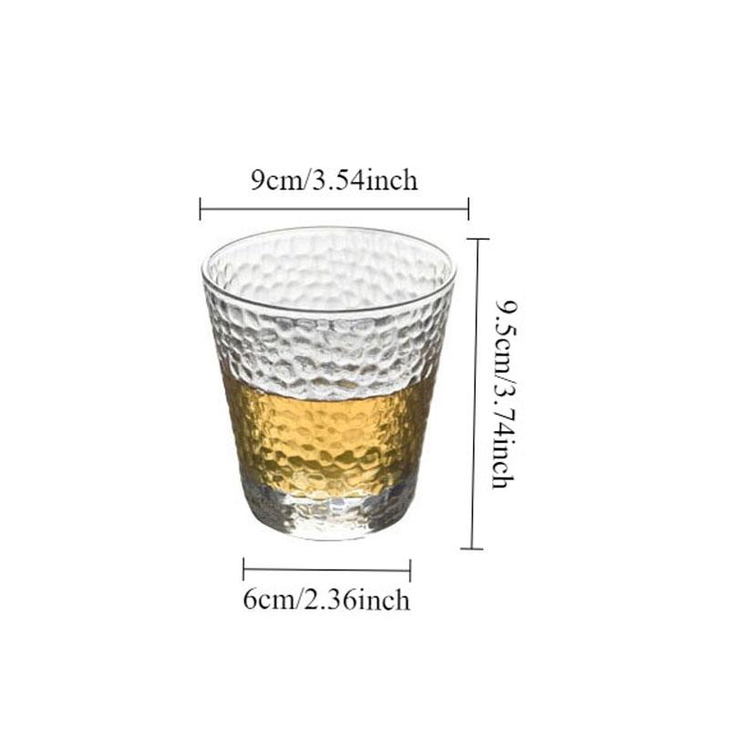 300ml/320ml/330ml/420ml Kreatives Barzubehör Luxuriöses Cocktailglas Gehämmertes Wasserglas Haushaltsmilchbecher Teetasse Klassisches Whiskeyglas