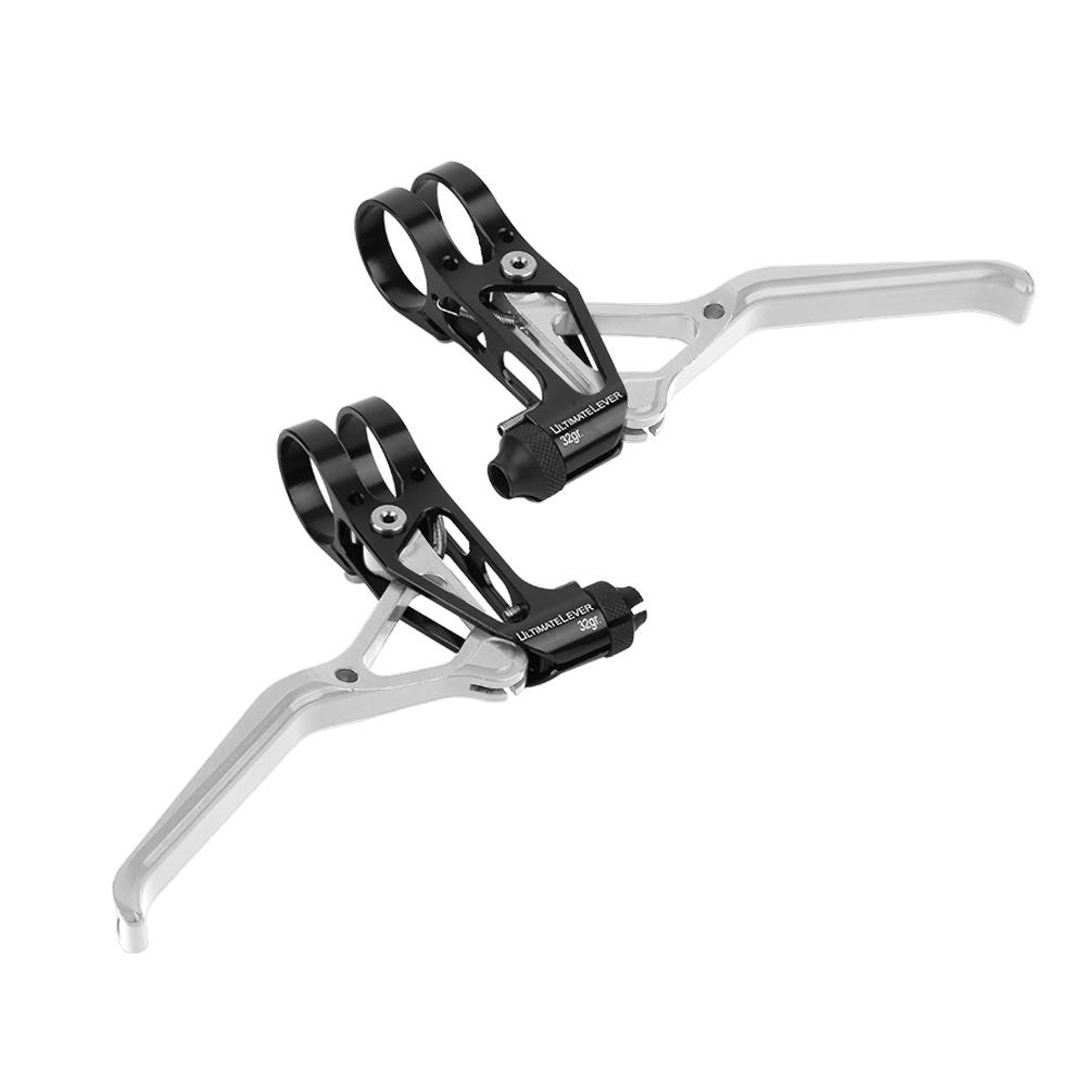 Mountain Bike Brake Handlebar Bicycle Aluminium Alloy Braking Lever Handle AdjustableBlack Silver