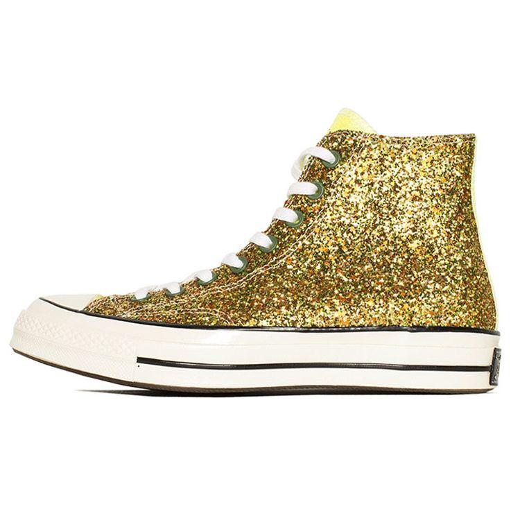 

Converse JW Anderson x Chuck 70 High Glitter Pack - Кроссовки унисекс золотого и серебряного цвета Egret 164696C