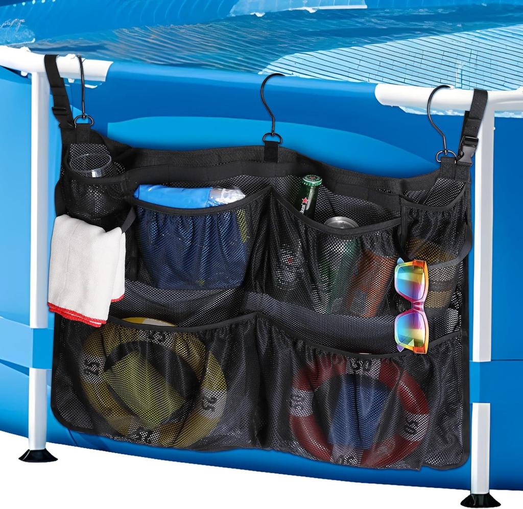 Summer Hot Selling Multifunctional Outdoor Swimming Pool Hook Storage Bag Toy Storage Bag Extra Large Bath Hanging Mesh Bag