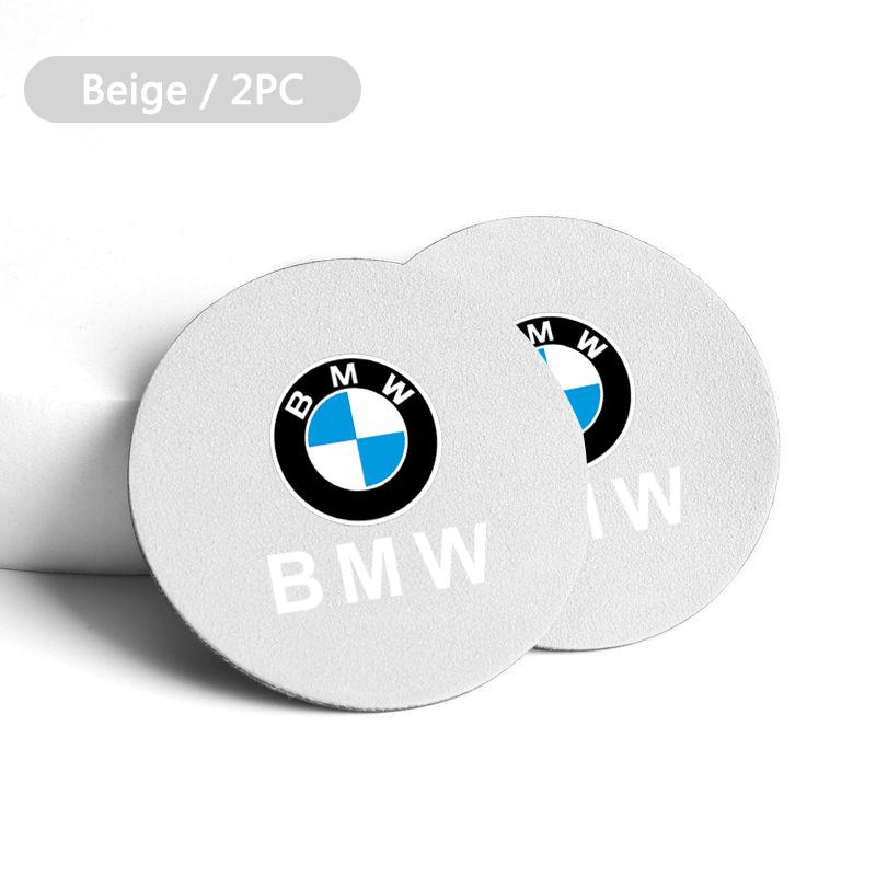 2pcs Suede Car Coaster Mat Water Cup Slots Non-Slip Pad For BMW M Performance F20 F40 F22 F30 E90 F32 F10 F06 F07 F46 M3 M4 M5