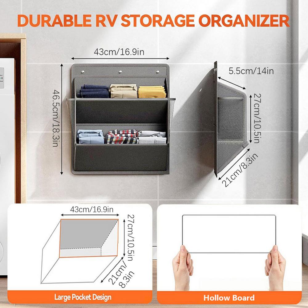 RV Shoe Storage with Adhesive Tape Door Shoe Rack and Large Deep Pockets for Campers Saving Space Wardrobe Wall mounted storage серый 4690₽