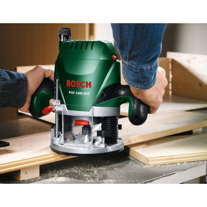 Bosch Router - POF 1400 ACE (1400W, Delivered with Set of Accessories)