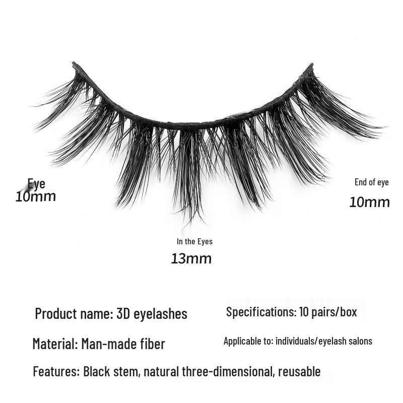 10 Pairs 3D Multi-Layer Little Devil Style False Eyelashes - Model 6DA023#
