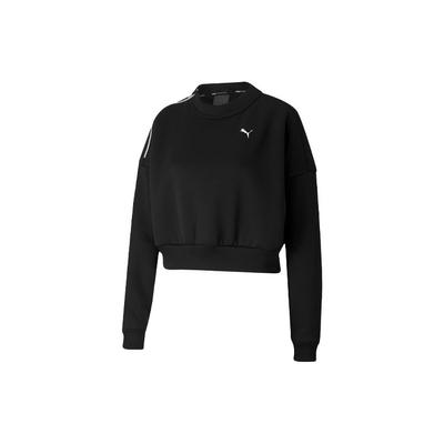Logo Print Cropped Crew Neck Sweatshirt Women Tops Black 519480-01
