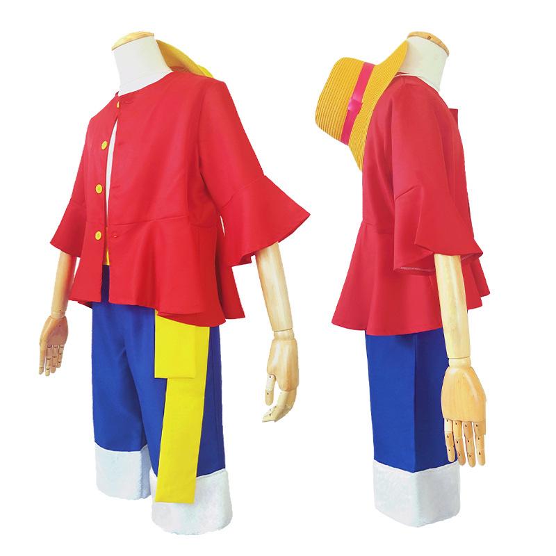 One Piece Luffy Costume for Kids - Cosplay Anime Role Play Outfit