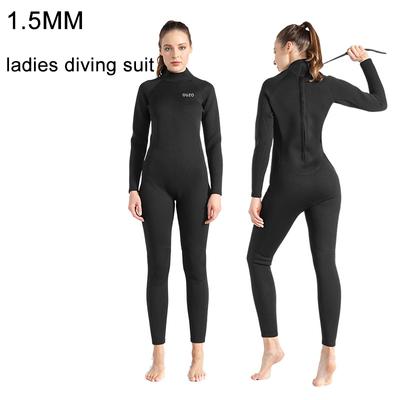Einteiliger Neoprenanzug für Damen, 1,5 mm Neopren, Reißverschluss auf der Rückseite, Kordelzug, hält warm, trocknet schnell, UPF-Komfort-Tauchanzug zum Surfen, Schnorcheln, Tauchen, Schwimmen
