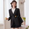 Damen V-Ausschnitt Strukturierter Ein-Knopf-Blazer