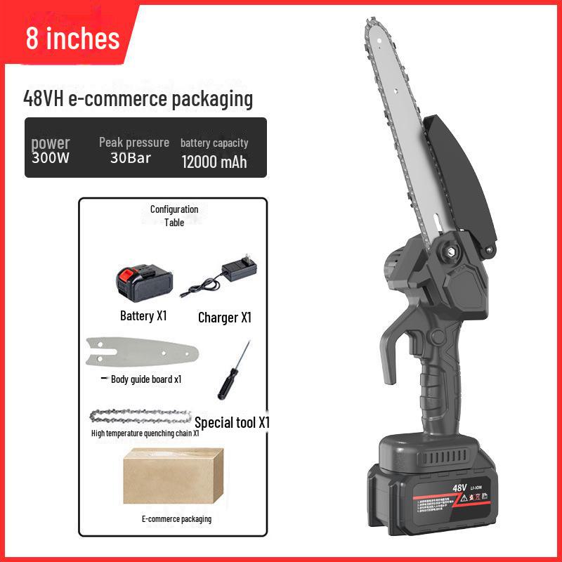 High-Power Rechargeable Handheld Electric Chainsaw for Tree Pruning and Logging