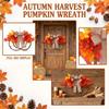 Autumn Leaf Berry Wreath Thanksgiving Decor Pumpkin Shape Vine Wreath for Door Window Scene Setting Seasonal Home Decoration