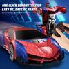Transforming Rc Cars Toys for Boys 4-7 8-12, 2.4Ghz Remote Control Car Transform Robot, 1:18 Scale One-Button Deformation 360° Rotation Car Toy
