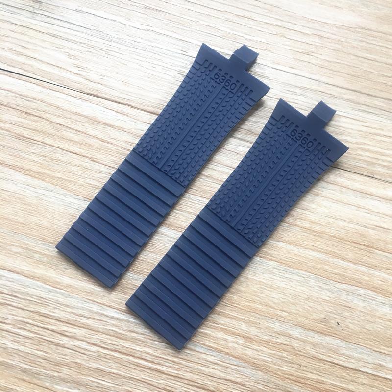 Brand 26mm*22mm Blue Brown Black Silicone Rubber Watchband Fit For Porsche Design P6360  Watch Accessories Strap Belt  Bracelet