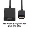 Video Converter for HDTV Monitors Portable Adapter Gaming Adapter Cable 5V Input with USB Cable Black
