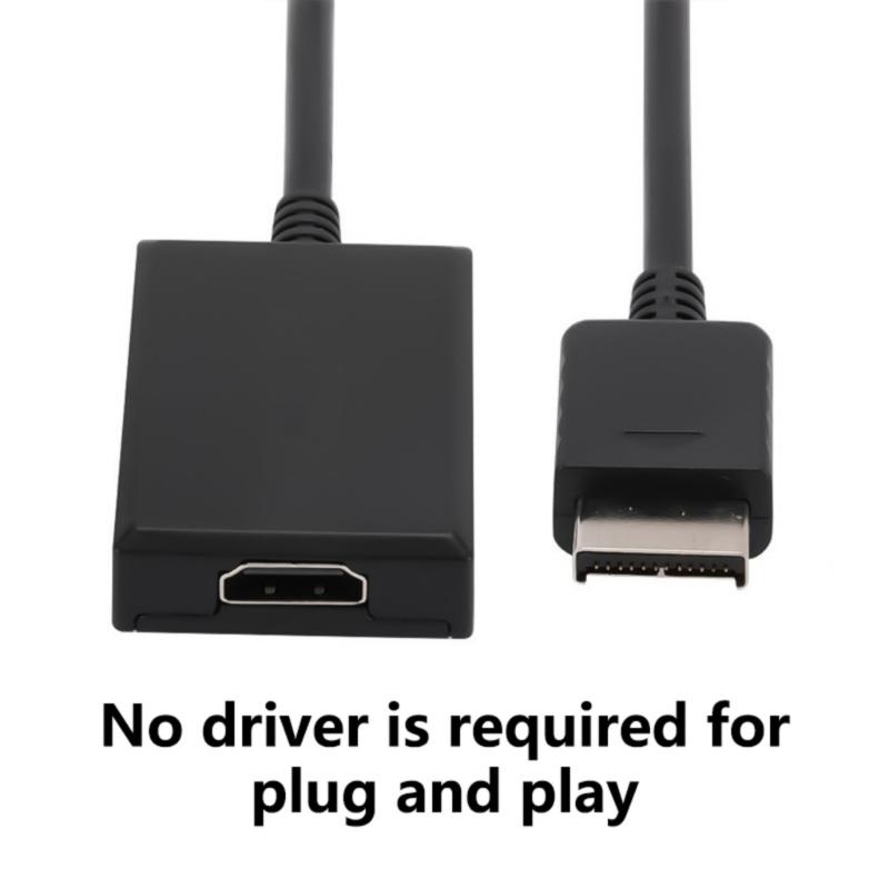 Video Converter for HDTV Monitors Portable Adapter Gaming Adapter Cable 5V Input with USB Cable Black