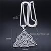 Witch Triquetra Trinity Celtic Knot Necklace Stainless Steel Pentagram Triple Moon Goddess Necklaces Jewelry Collar N3406S02