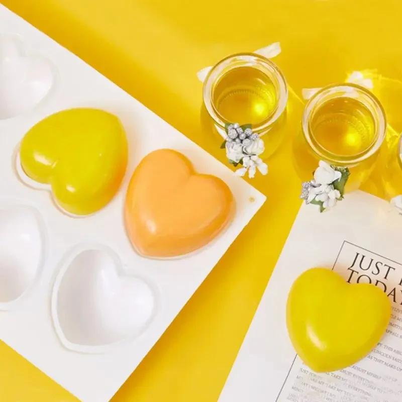 New 8 Cavity Heart Shaped Silicone Mould Cake Mousse Pastry Bakeware Tools DIY Chocolate Cake Molds Fudge Cupcake Decorating Too