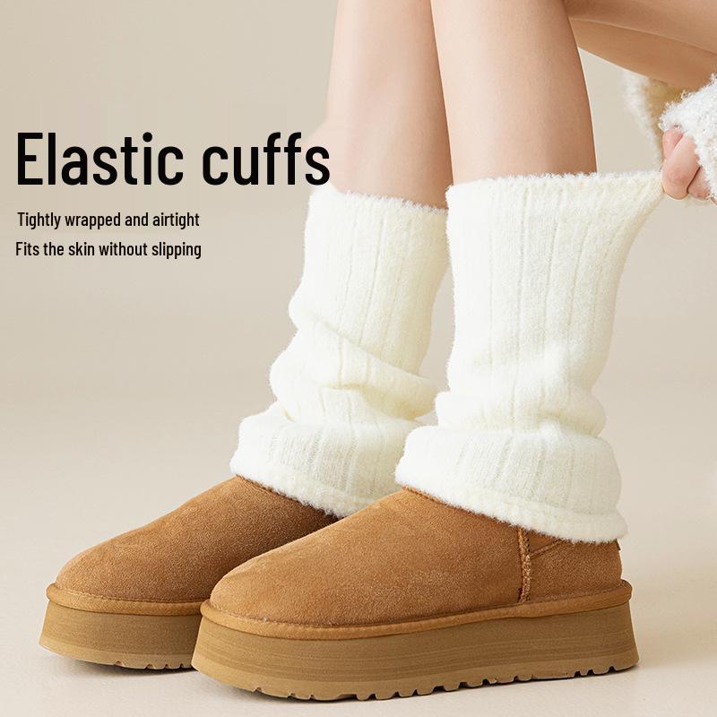 Women's Autumn & Winter Wool Leg Warmers - Slimming Japanese Style Y2K Calf Socks, Cold-Proof & Versatile