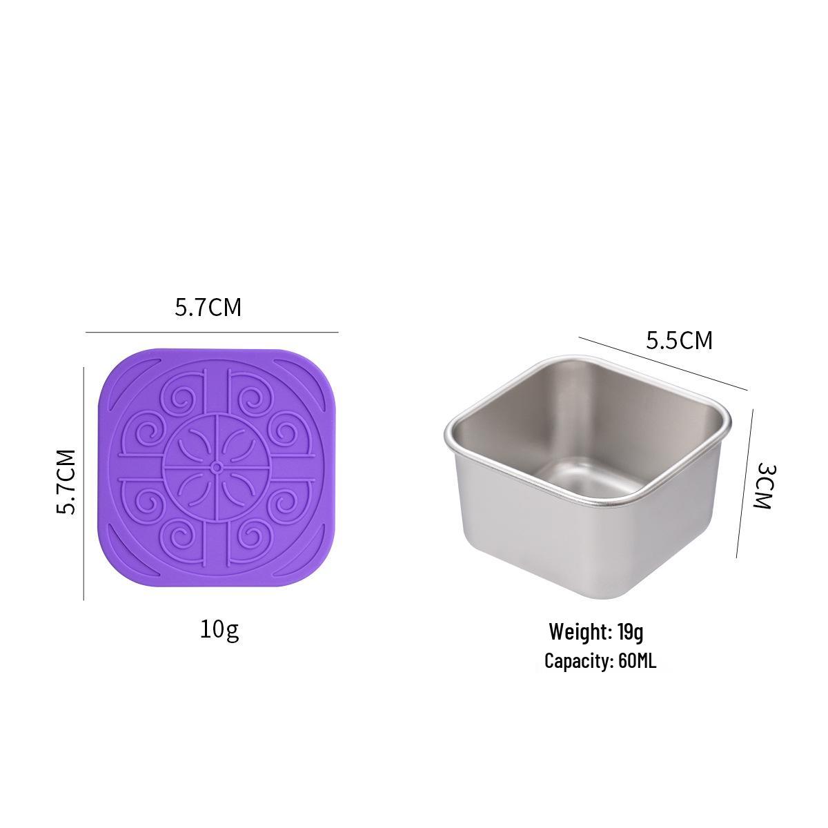 

304 Stainless Steel Sauce Cup with Silicone Lid, Leakproof Ketchup & Salad Container, 60/180ml.