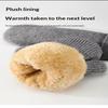 New Knitted Gloves Winter Double Layer Velvet Thickened Warm Cover Gloves Finger Gloves