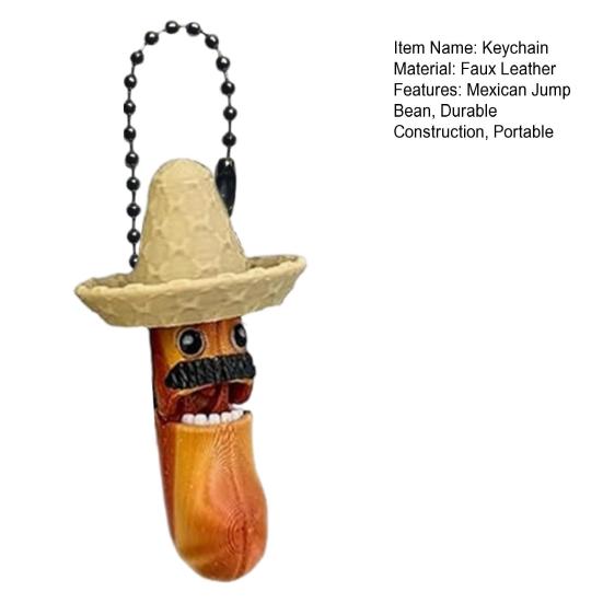 Yousheng Mexican Jump Bean Keychain 3D Printed Fidget Keychain Stress Relief Decompression Toy Mexican Souvenirs Party Favor