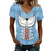 Camiseta Casual de Manga Corta con Cuello en V para Mujer Estampado Oktoberfest Top Tejido Ligero y Transpirable Camiseta de Corte Holgado para Uso Diario