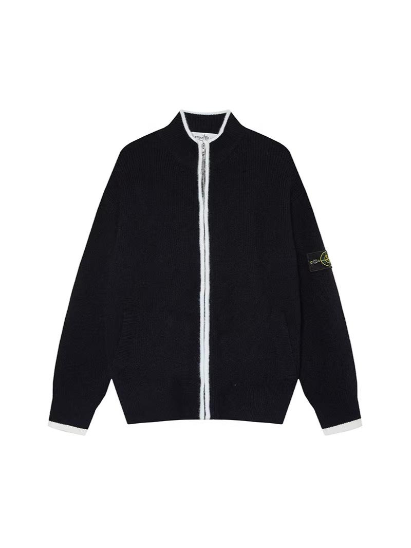 

Shitoujia Unisex Zipper Stand Collar Knit Sweater XL чорний