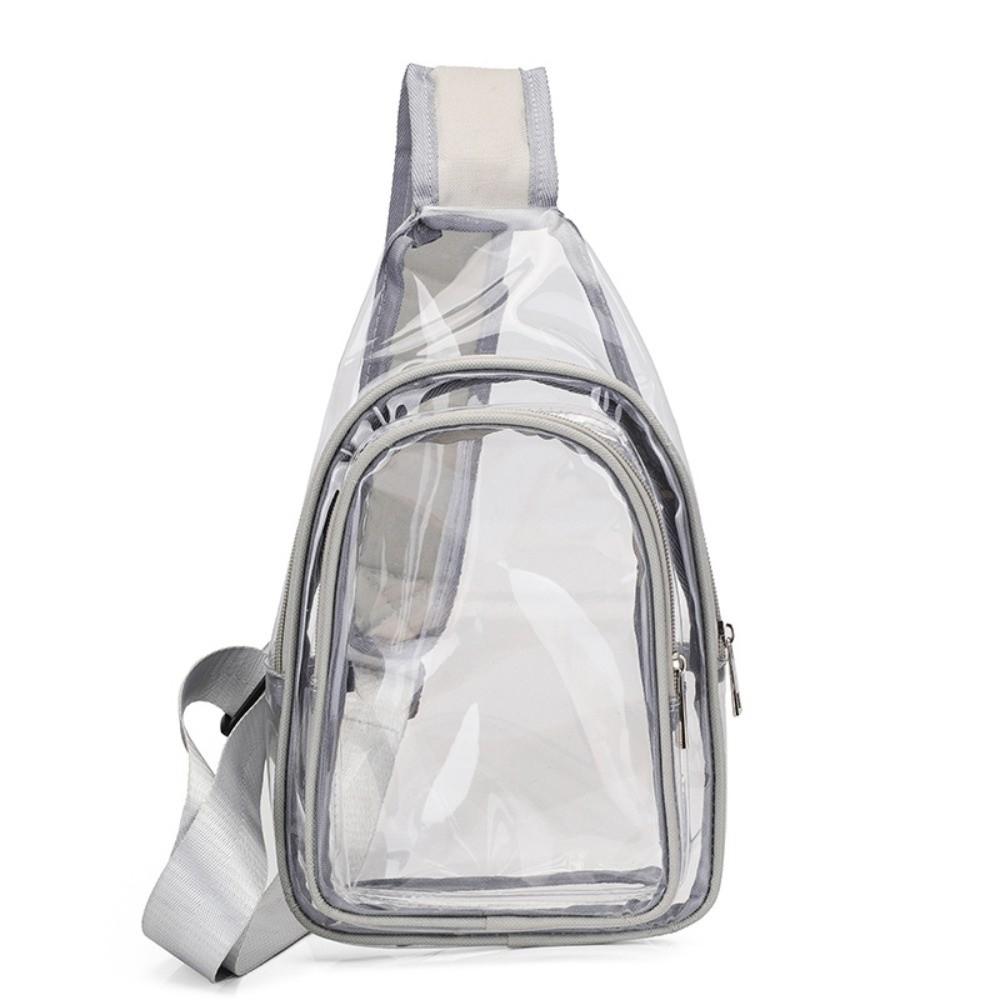 

Trendy PVC Chest Bag Large Size Clear Sling Bag Travel Transparent Bag Party