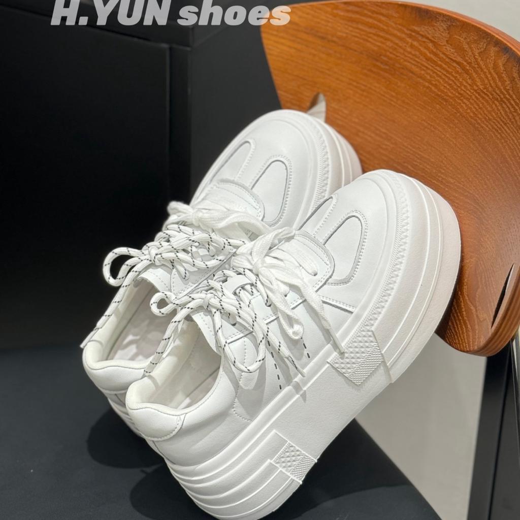 Korean ins simple little white shoes women's 2025 new fashion versatile casual sports thick baseplate shoes German training shoes