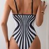 New one-piece swimsuit women's conservative zebra pattern waist cinching sexy hot spring swimsuit