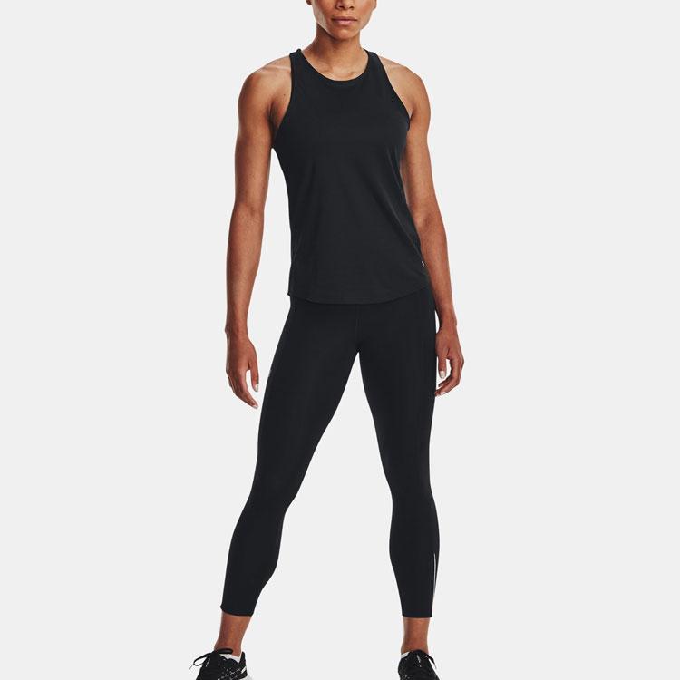 Under Armour Ua Coolswitch Solid Logo Round Neck Running Vest Women Vests Black 1373397-001