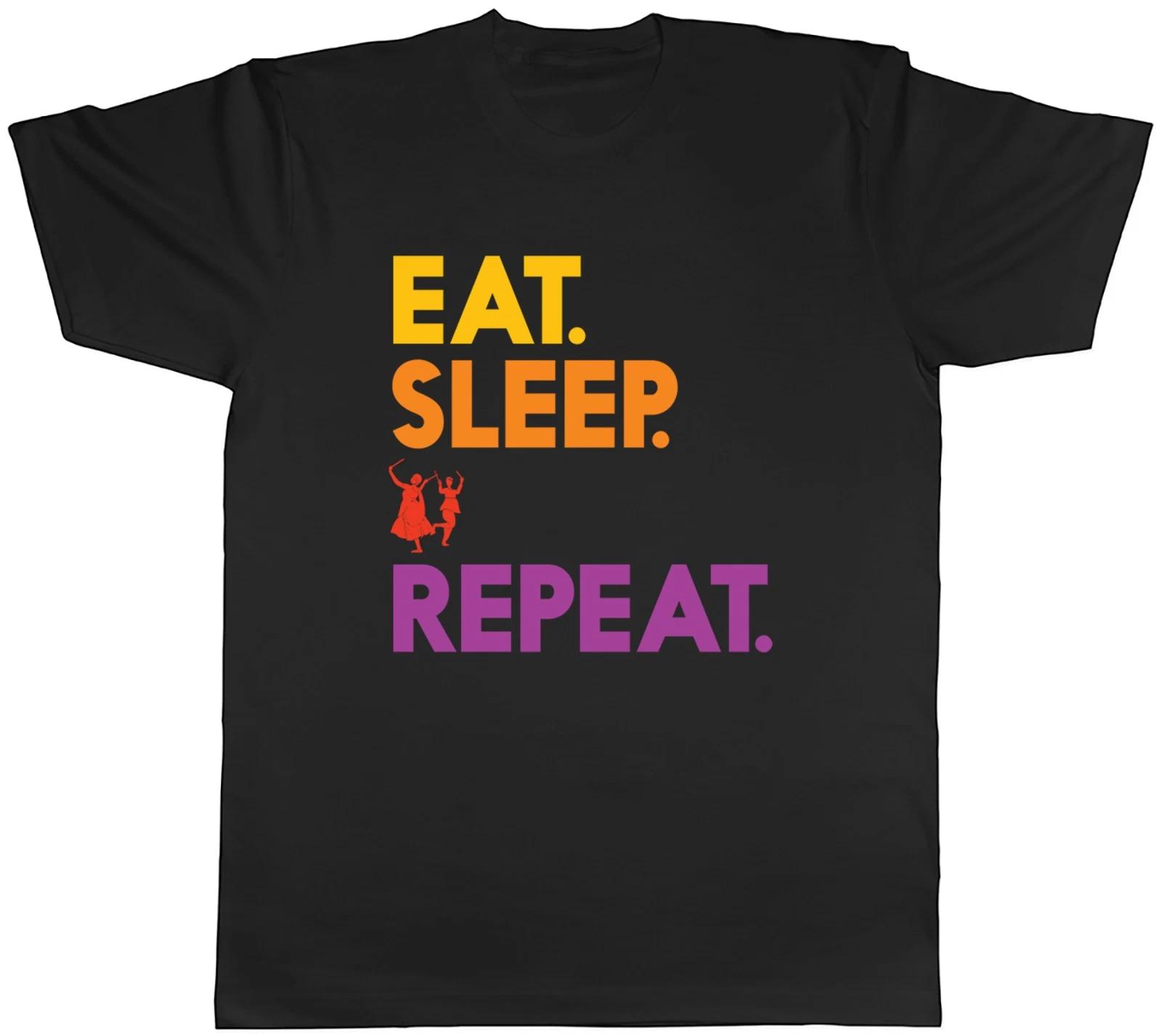 Eat Sleep Garba Mens T-Shirt Navratri Dandiya Raas Tee Gift XS