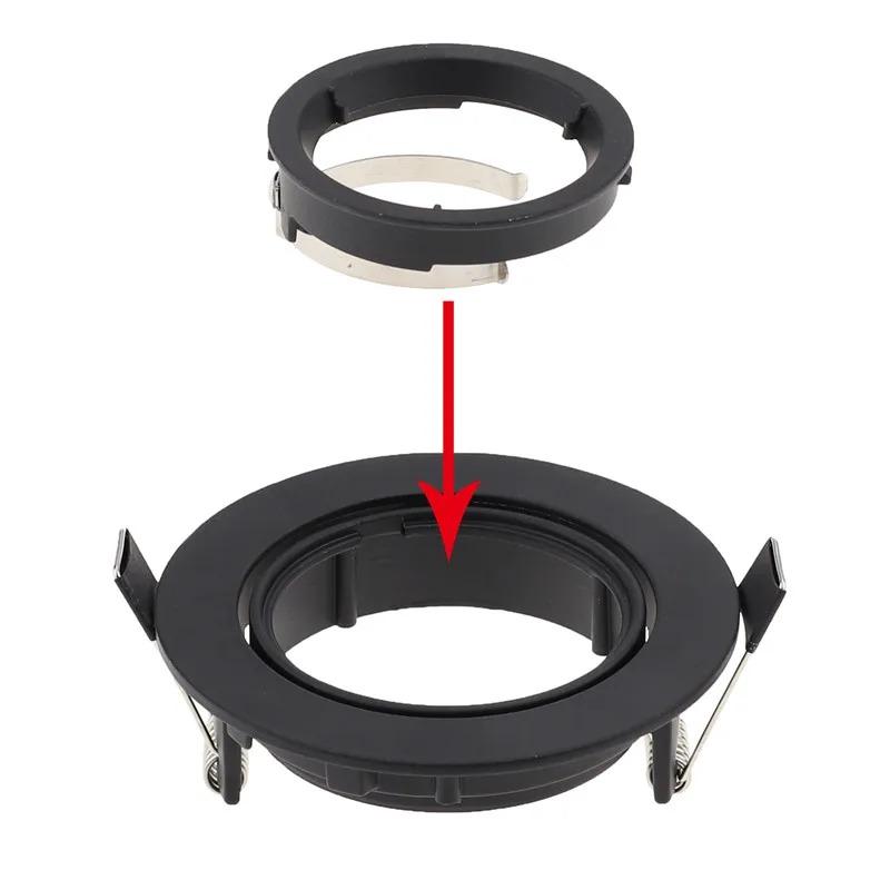 10pcs Black Recessed LED Ceiling Spot Light Adjustable Frame Round MR16 GU10 Bulb Fixture Downlight Holder for Decor Lighting