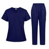 3Xl Men'S And Women'S Casual Loose Large Size Wind Hand Washing Clothes Doctor Nurse Clothes Work Clothes Solid Color Set Short Sleeves