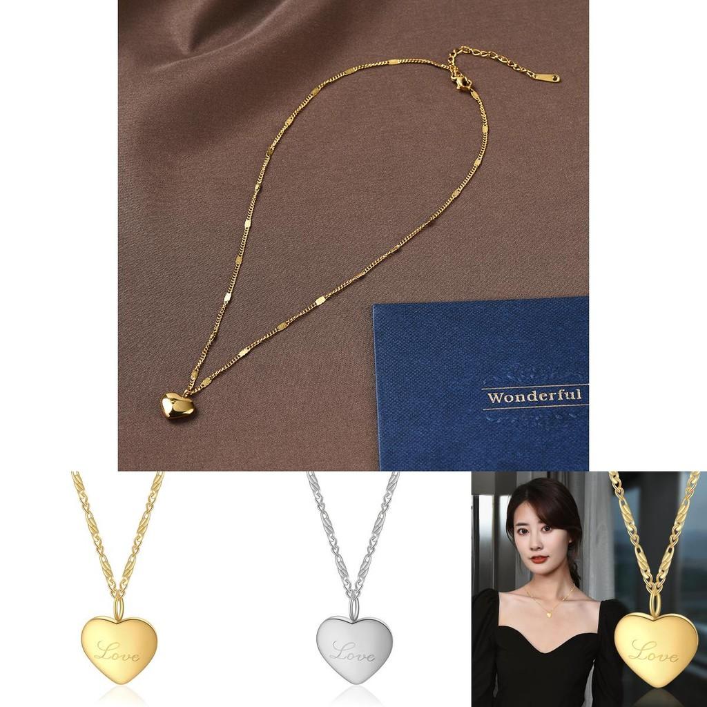 Charming Heart Love Pendant Necklace For Women Stylishly Crafted From Titanium Steel