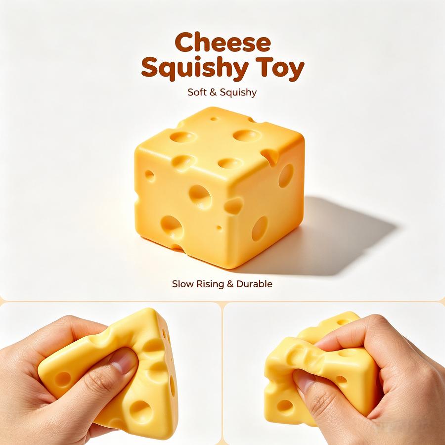 Giocattoli Giocattolo Spremibile Formaggio Gigante Misura Extra Large Formaggio Squishy Fidget Rimbalzo Lento Modellabile Palla Antistress per Adulti Regalo
