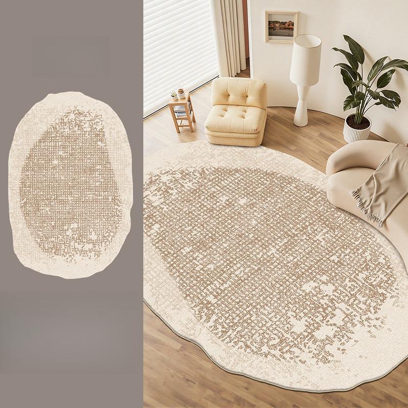 

Cream Style Bedroom Decor Carpet Irregular Shape Carpets for Living Room Thick Plush Bedside Floor Mat Fluffy Soft Cloakroom Rug 80x120cm