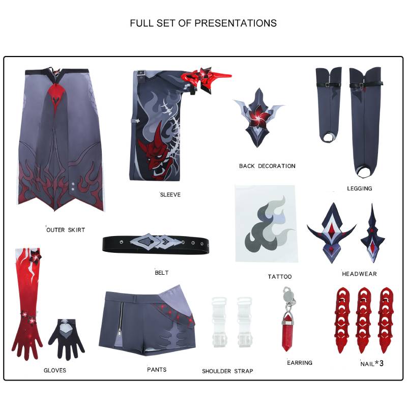 

Комплект костюма для косплея Ахерон из Honkai Star Rail, игровые виртуальные персонажи на Хэллоуин XXXL