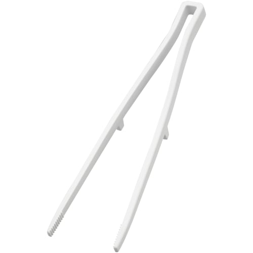 Yamazaki Silicone Cooking Tongs, White, 6cm W x 2cm D x 28cm H, Tower Shape, Non-Slip, Heat Resistant, 5195
