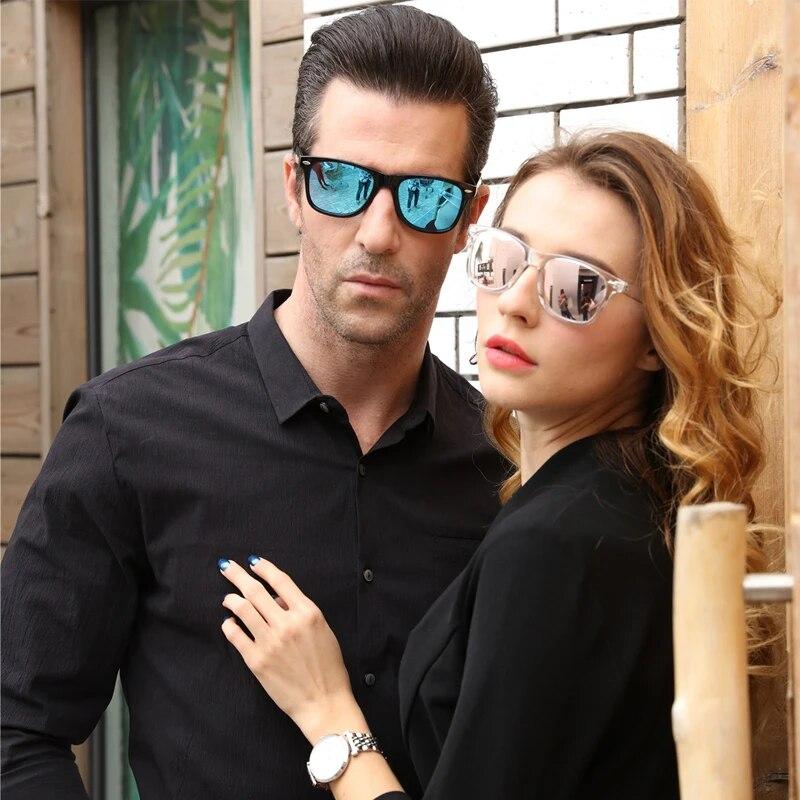 New Clear Sunglasses Women Men Transparent Frame Night Vision Sun Glasses Mirror Reflective Glasses UV400 Eye Wear