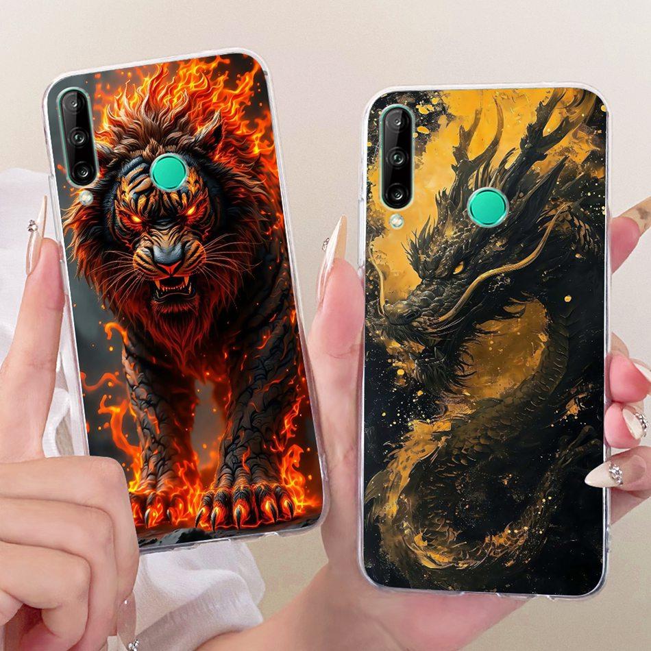 For Huawei Y7p Cool Dragon Tiger Pattern Phone Case For Huawei Y7P 2020 ART-L28 ART-L29 Soft Silicone TPU Cases